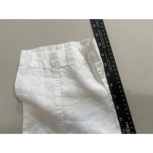 Tommy Bahama Sz 16 White 100% Linen Pants With Adjustable Tie Waist - Picture 8 of 9